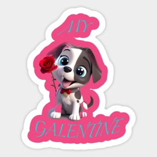 My cute Galentines puppy Sticker